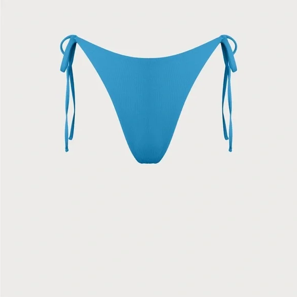 Berlook Blue Reversible Halter Triangle Bikini Top and Blue Tie Bikini Bot 58 - Picture 9 of 14